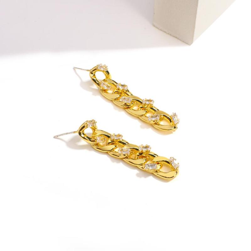 

Dangle & Chandelier Flashbuy Design Crystal Long Chain Earring Statement Geometric Metal Gold Color Earrings For Women Fashion Jewelry