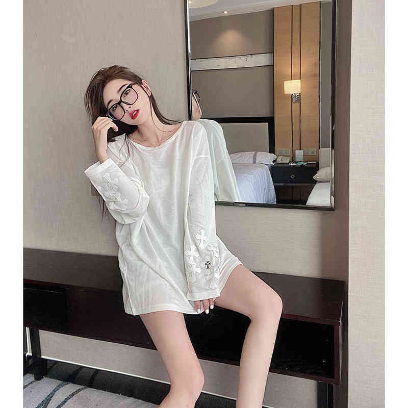 

Chrome-hearts Linke Cross Skin Sunscreen Long Sleeve T-shirt for Women, White