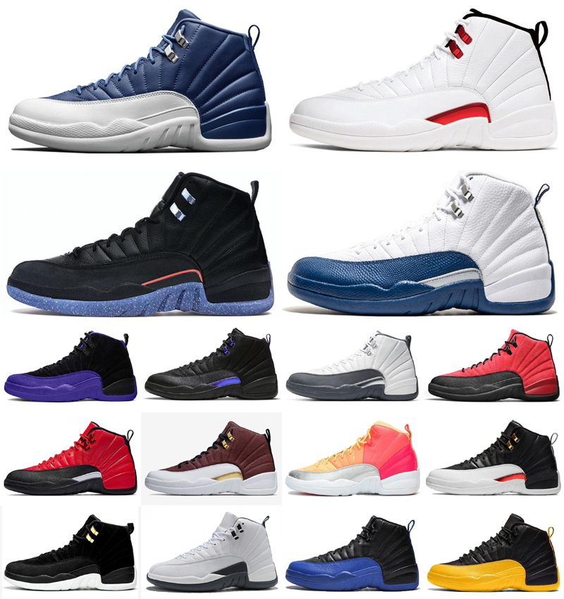 

Wholesale Jumpman 12s TAXI Playoff Men Basketball Shoes university gold indigo black dark concord Blue Spot 12 Sneakers Sport Stone Size US 7-13, As photo