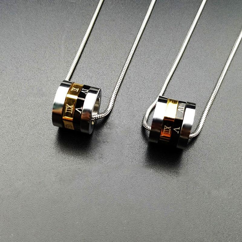 

Pendant Necklaces 2021 Accessories Roman Numerals Mens Stainless Steel Steampunk Necklace Gold Jewelry For Neck Gifts Male