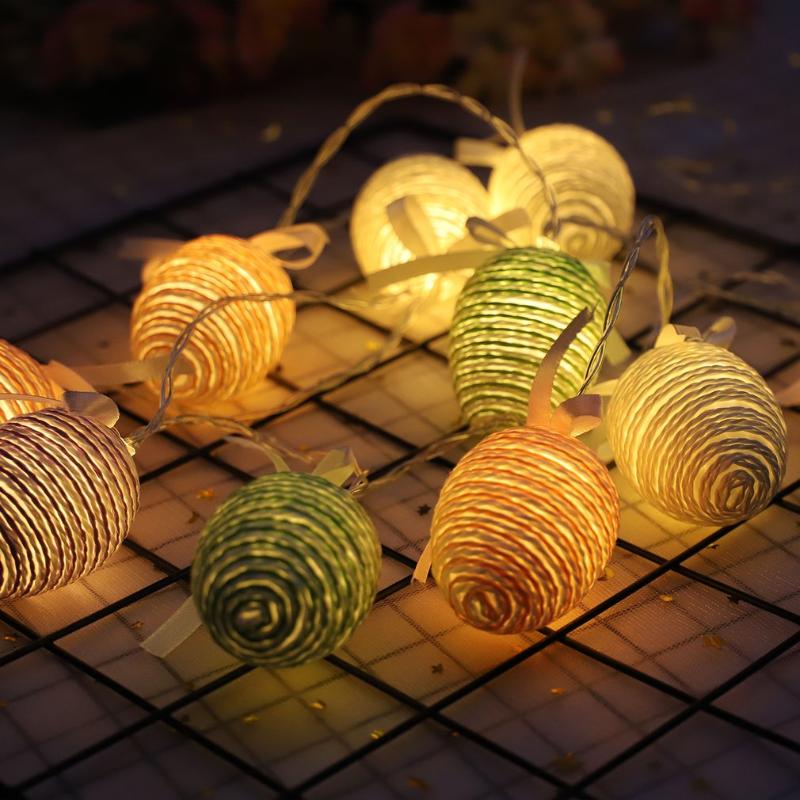 

Strings Colorful USB LED String Lights Easter Eggs Hanging Ornament Happy Decor Event Party Supplies For Home Table