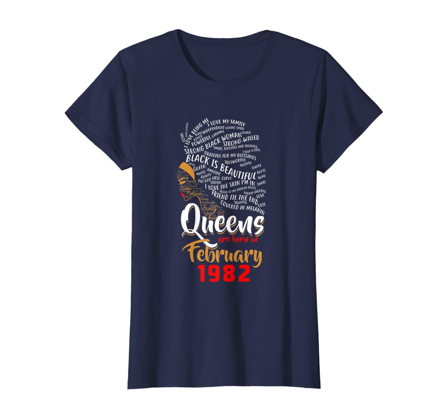 Womens Queens Are Born In FEBRUARY 1982 38th Birthday Cute Gift T-Shirt-image-699227080
