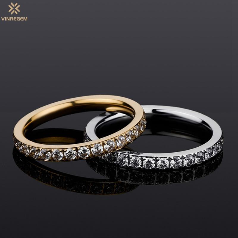 

Cluster Rings Vinregem Hip Hop Rock Simple 925 Sterling Silver Created Moissanite Gemstone Ring For Women Fine Jewelry Wedding Band Wholesal, Golden;silver