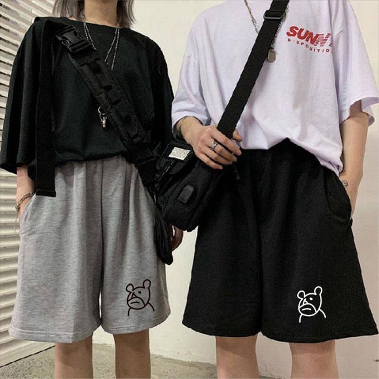 

shorts high waist women rompers wide leg summer running sport harajuku streetwear joggers solid vintage short, Black;white
