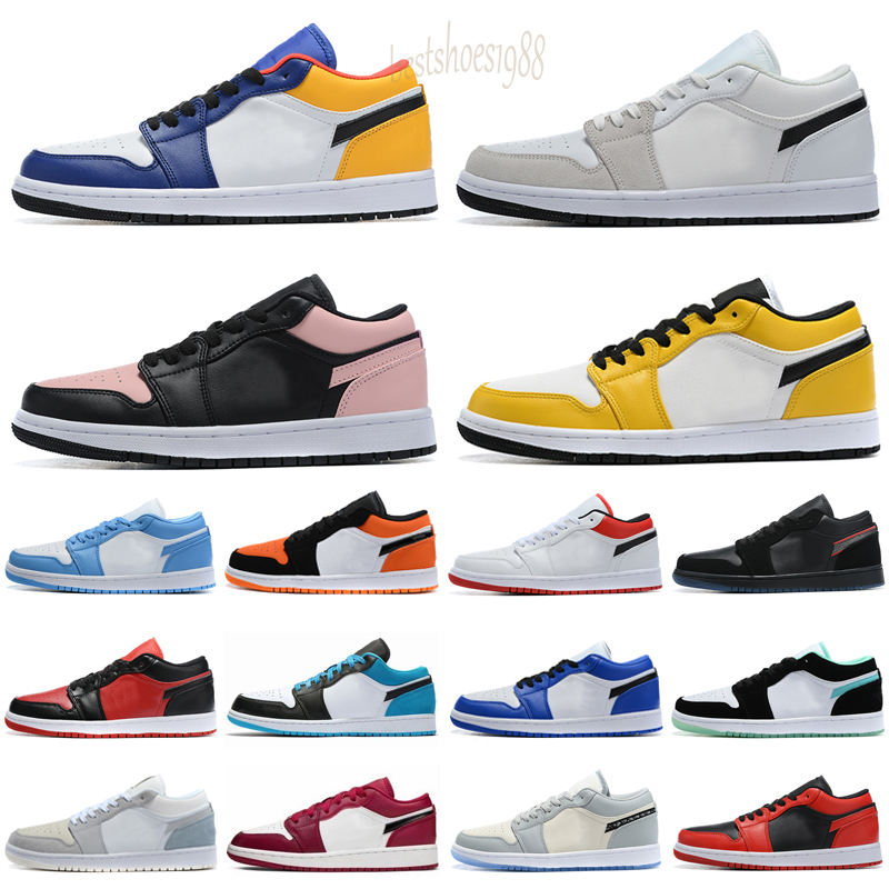 

Jump 1 Basketball Shoes Mens White Camo Black Toe Champagne 1s Low womens Court Purple University Blue Smoke Grey Canyon Rust Sneakers trainers US5.5-11, Color 17