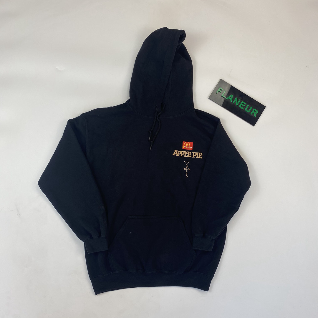 

Outlet The correct version of Travis Scott co branded McDonald's 3D printing Hoodie sweater apple pie, Black