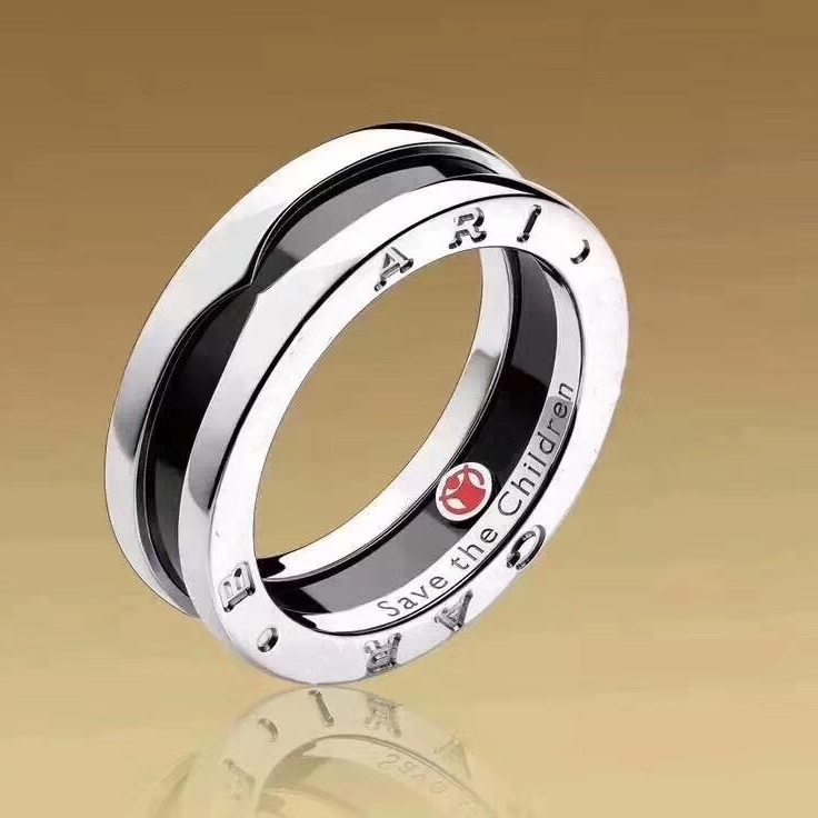 

BUIGARI TOP quality ring 925 sterling silver luxury jewelry ladies diamonds 18K gold plated designer official reproductions highest counter quality couple rings