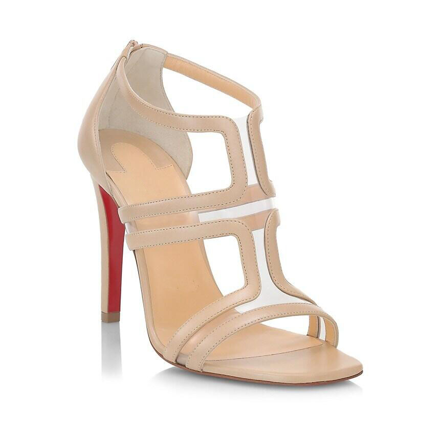 

21S Women Sandal Red Bottom High Heels Back Zipper Tarlatarte PVC nude genuine Leather Sandals Lady Wedding Party Dress Sandalies with boxes