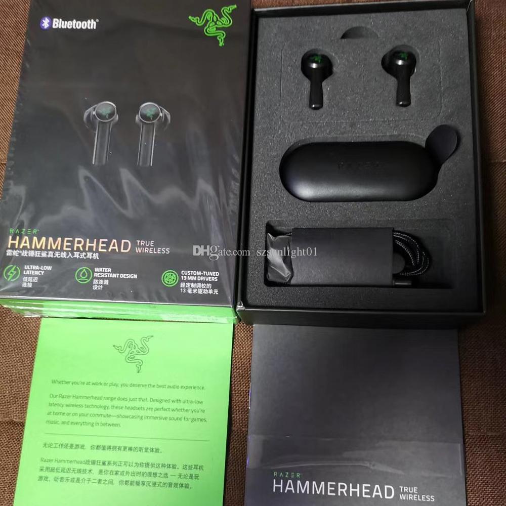 

Razer Hammerhead True Wireless Headphones TWS Bluetooth 5.0 IPX4 In-Ear Earbuds Built-in Microphone On/Off Switch Earphone Headsets, Black