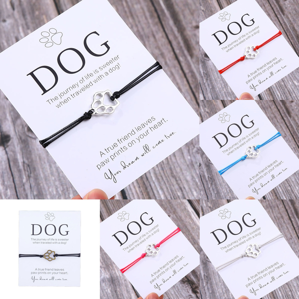 

Friendship Bracelet Gift for Him Paw Print Bracelet Dog Lover Gift Dog Lover Jewelry Bracelet Gift for Pet Dog Parent