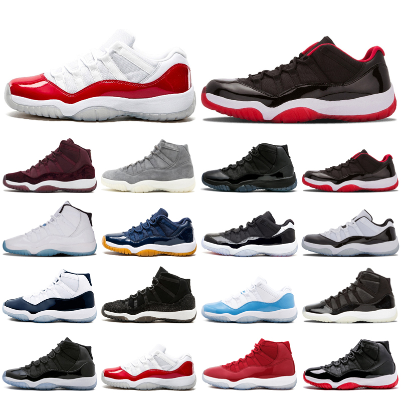 

Concord High 11 11s Cap and Gown Outdoor Shoes PRM Heiress Gym Red Chicago Platinum Tint Space Men, Color 4