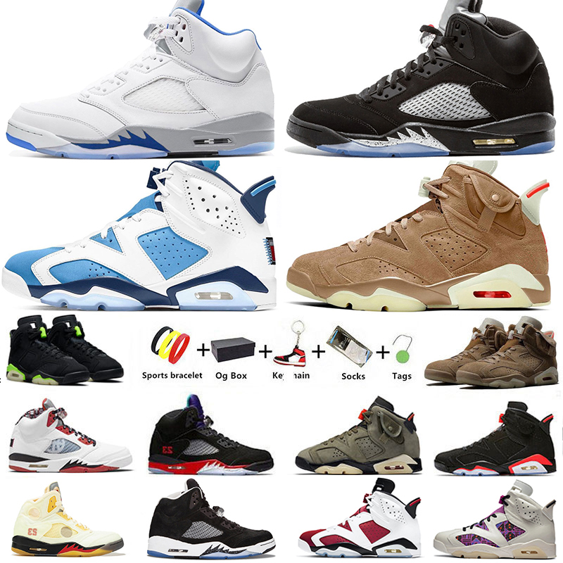 

UNC 6s OG black metallic 5s mens basketball shoes 6 cactus jack x British Khaki Tinker Hare Oreo Brown men Island Green trainer outdoor sports sneakers with box, 6s color#23