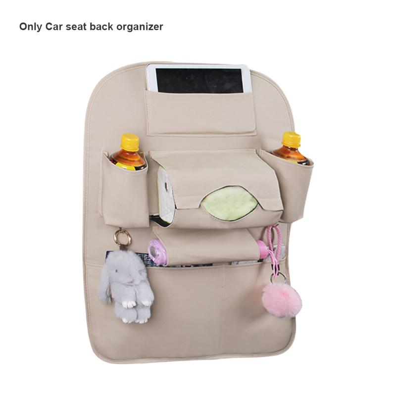 

car organizer pu leather adjustable interior accessory wear resistant seat back convenient hanging multi pockets tablet holder