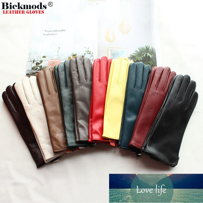 

Leather Sheepskin Gloves Women's Autumn Warm Fleece Lining Color Fashion Thin Outdoor Activities Electric Bike Riding Driving Factory price expert design Quality