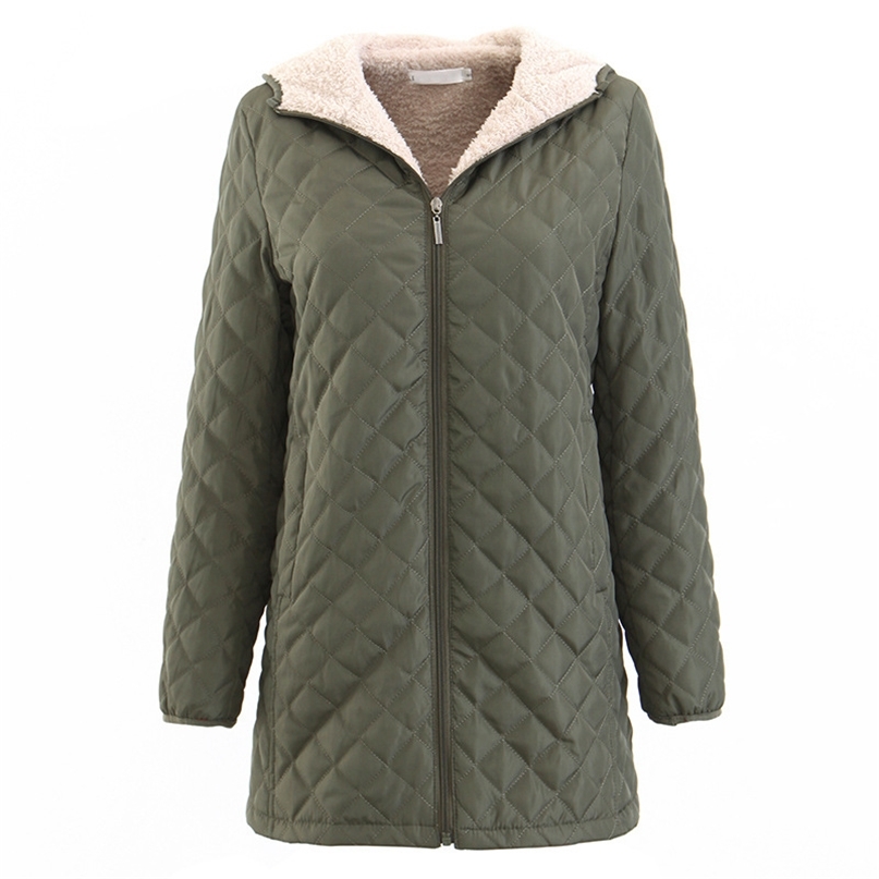 

Johnature Parkas Hooded Coats 5 Color Women Spring Solid Color Casual Women Cloths Long Sleeve Quality Parkas 211108, Red