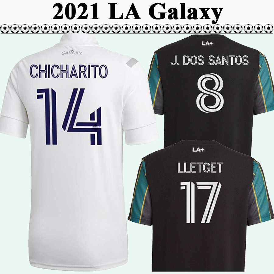 

2021 J. DOS SANTOS CHICHARITO Mens Soccer Jerseys LA Galaxy Home White Away Bule Football Shirt HERNANDEZ Short Sleeve Uniforms, Qm3250 2021 away ml patch