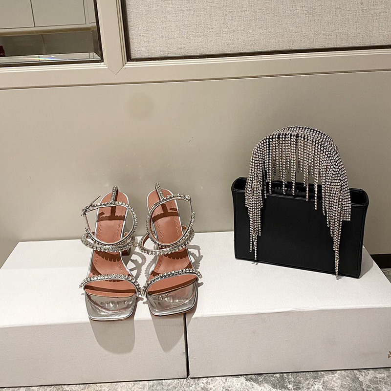 

Leisure Slippers Sandal Outdoor High Heels Sandals Female 2021 Fairy Style Summer Tide Wild Buckle Genuine Leather Roman Shoes Silver, Black