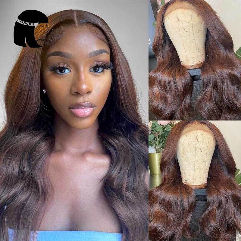 

Lace Wigs Dark Brown 13X4 Front Human Hair With Baby For Women Brazilian Body Wave 4x4 Closure, Black;brown
