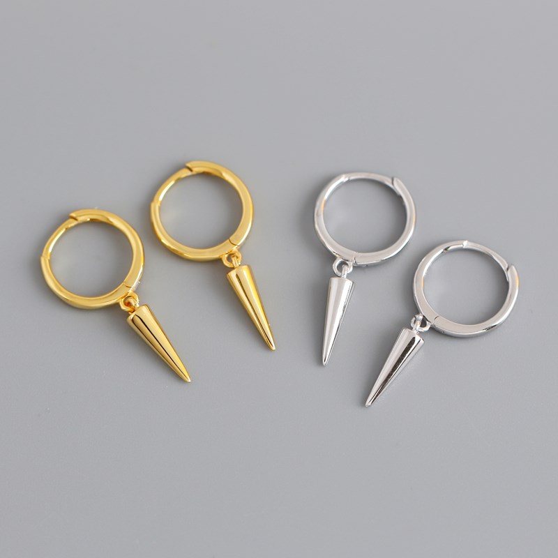 

12 Mix Design Real 925 Sterling Silver Earring Stud Wholesale High Quality Fashion Small Hoop Cone 18k Gold plated Earrings for Women jewelry low prices