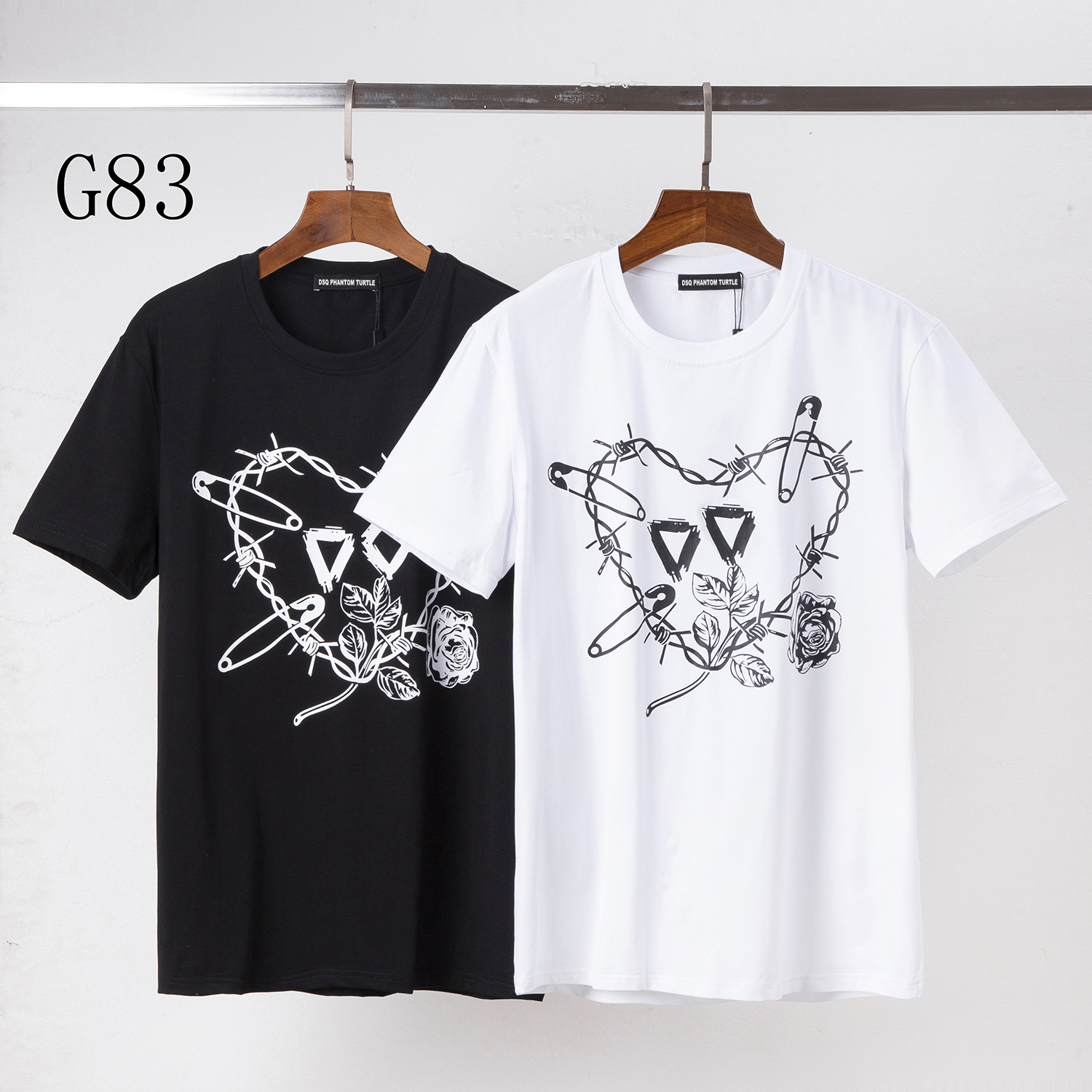 

DSQ PHANTOM TURTLE Men's T-Shirts Cotton T-shirt with D logo print Mens Designer T Shirts Summer Fashion Casual Streetwear Tops Short Sleeve Tee 6790, White