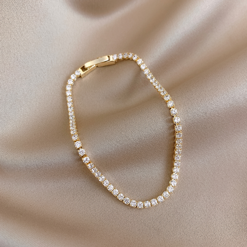 Xianlan628 Zircon Bracelets Female Temperament Web Celebrity Fashion Simple Bracelet Niche Design Indifferent Student Girlfriends-image-706843575