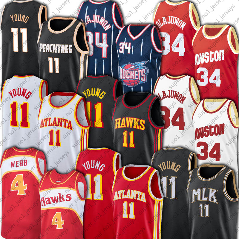 

11 Trae Basketball Young Jersey Spud 4 Webb Jerseys 34 Hakeem Throwback Olajuwon