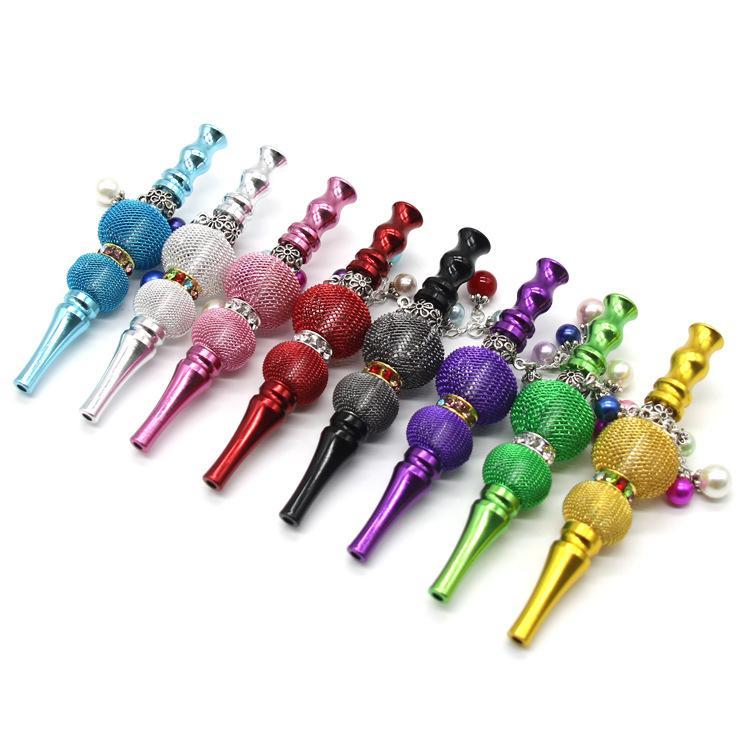 

Smoking Pipe lantern pipe Handmade Metal Hookah Mouthpiece Mouth Tip Colorful Diamond Shisha Narguile Filter For Tools Accessories