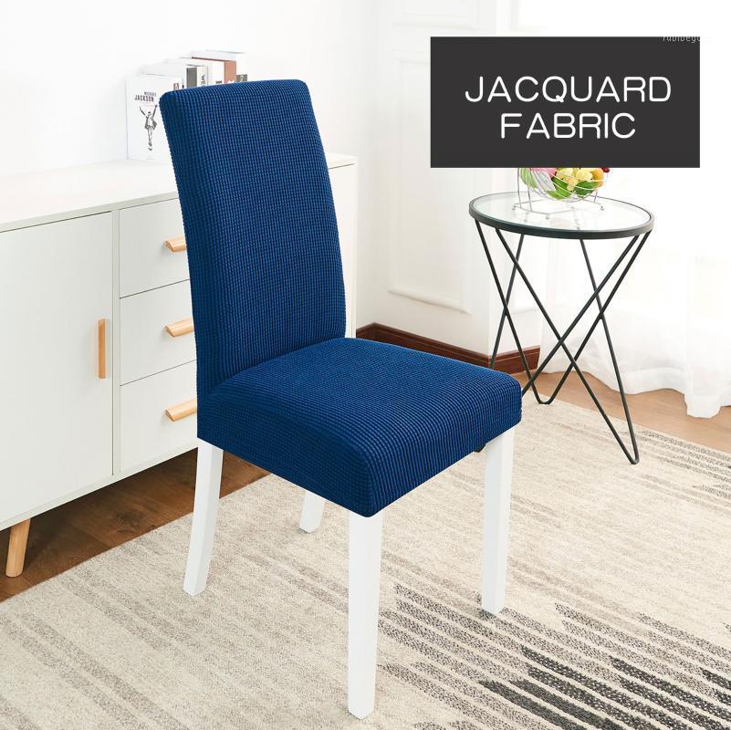 

Jacquard Extensible Dining Chair Cover Spandex Slipcover Case For Chairs Kitchen Room Covers Elastic Stretch 1pc