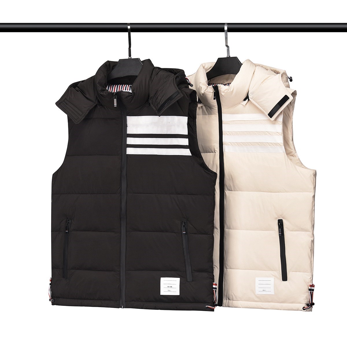 Men's down vest winter new casual short style warm men and women couple sleeveless hooded vest #
