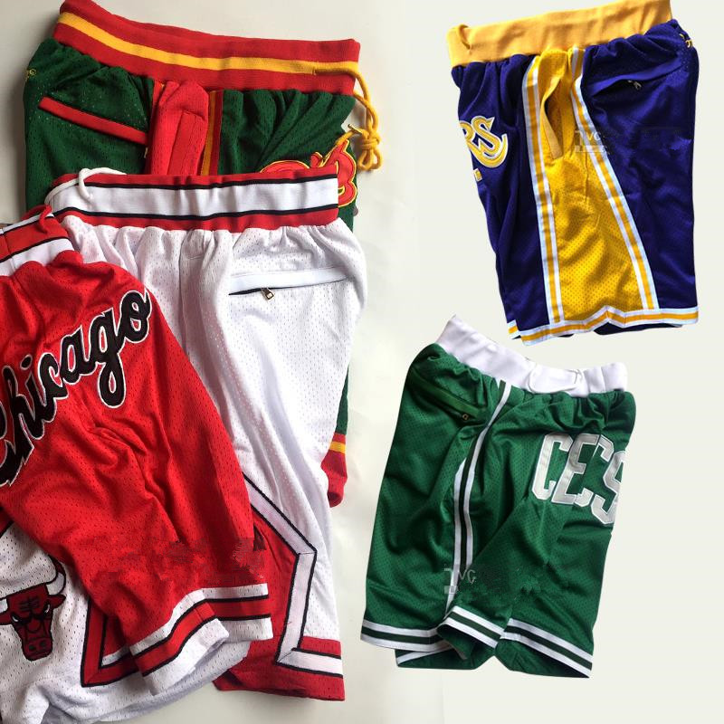 

Teams Just Don Basketball Short Hip Pop Summer Breathable Running Sports Pant White Black Mens Sweatpants Stitched With Pocket Zipper