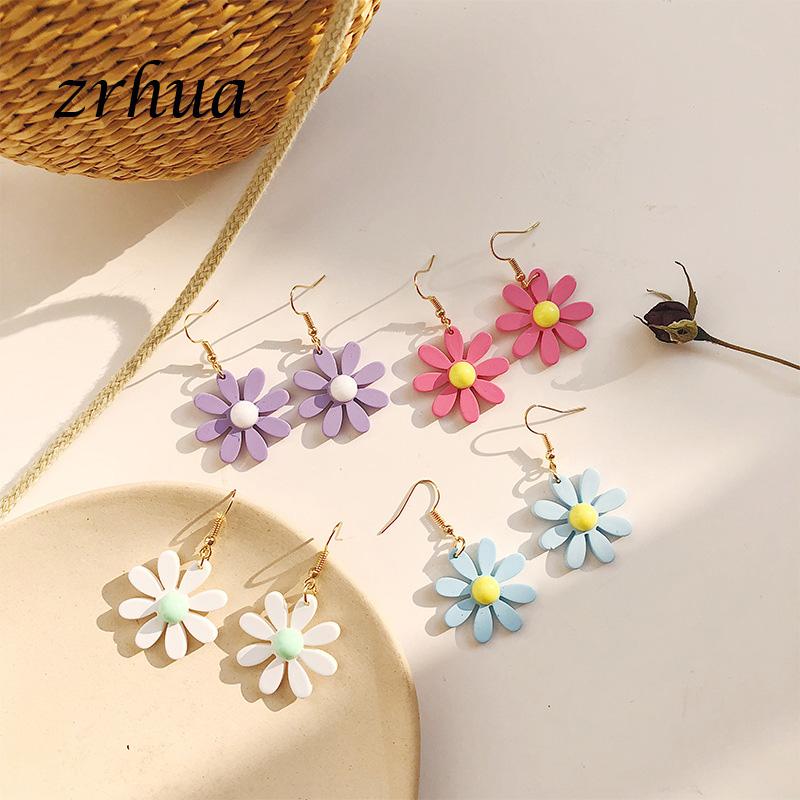 Fashion Elegant Multi-layer Drop Earrings For Woman Romantic Flower Holiday Girls Gift Red Purple White Jewelry Dangle & Chandelier-image-671165760