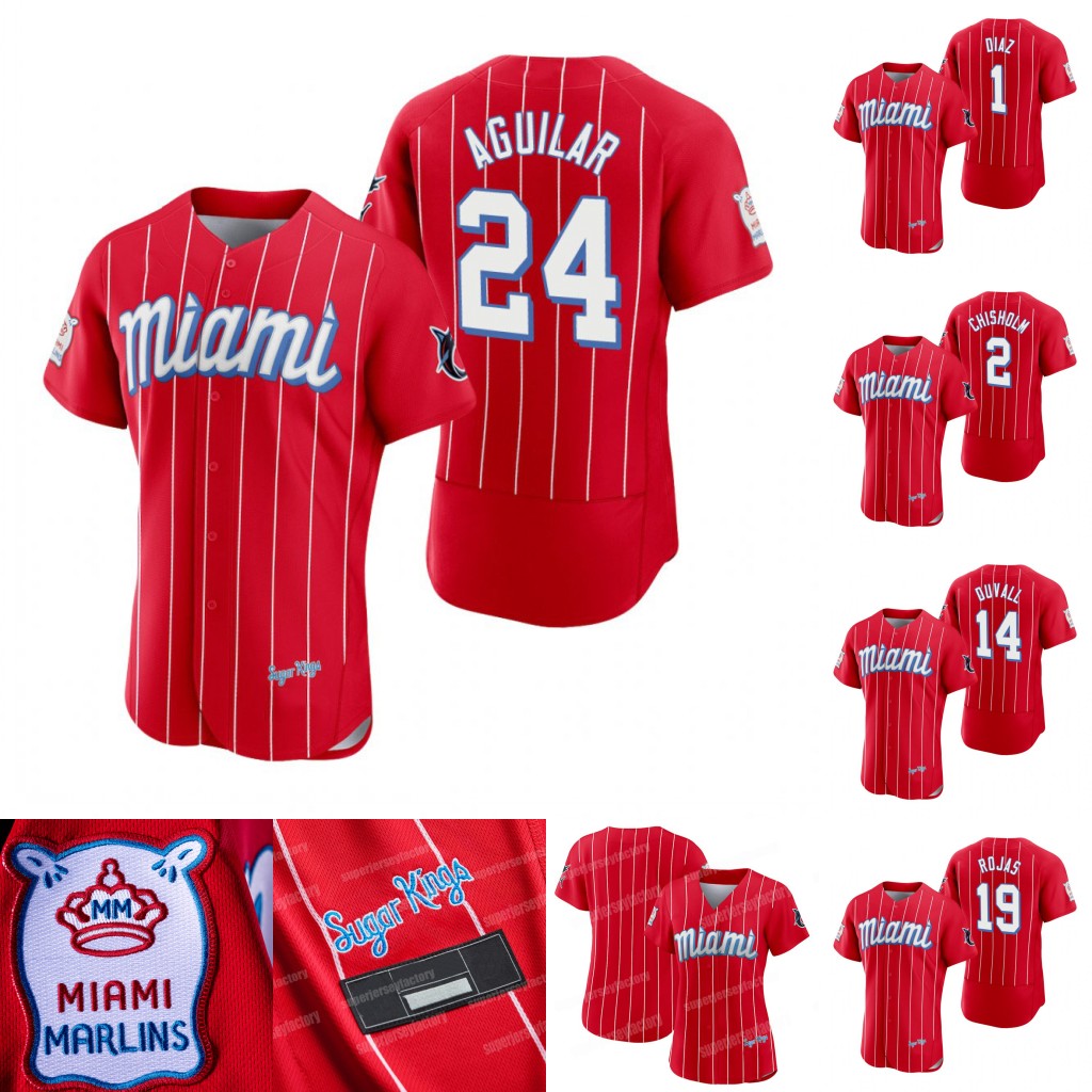 

Marlins 2021 City Connect Miami Jesus Aguilar Jazz Chisholm Jr Brian Anderson Jesus AguilarArmed Forces Jon Berti Corey Dickerson Miguel Roj, Blue;black