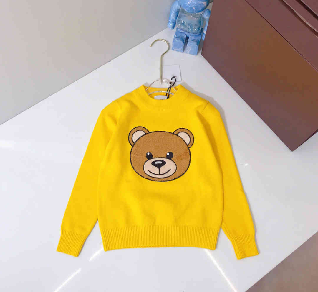 

brand kids sweaters Knitted bear sweater for girls and boys 2021ss high-end sweaters Children's round neck sweater, 01