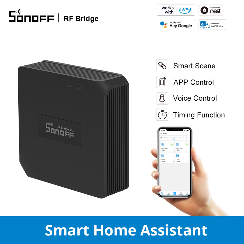 

Sonoff RF Bridge Remote Universal Automation Control WiFi Convert 433MHz Wireless Domotica Switch WIFI Controller