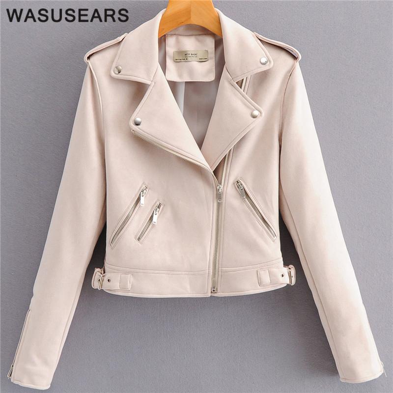 

Women's Leather & Faux Jacket Fall 2021 Women Korean Winter Coats For Vintage Black Zip Up Punk, Yellow