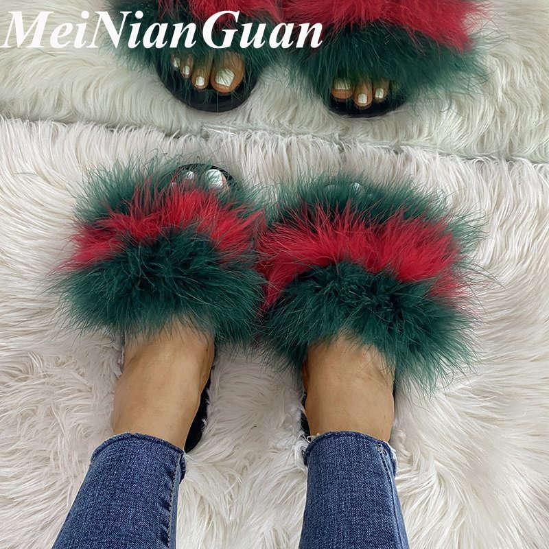 

Breathable Sales Slippers Ladies Amazing Plush Fur Flip Flops Comfortable Sandals Women Summer 2021 Luxury Beach Shoe CG, Black