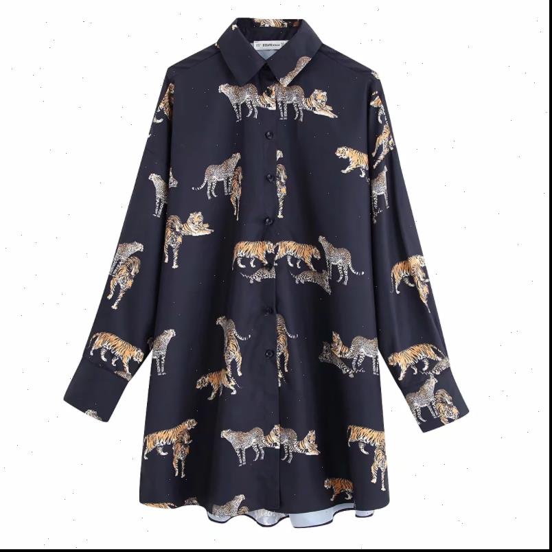 

vintage animal print casual women shirts loose kimono wild chic chemise blusas brand femininas ls6080, White