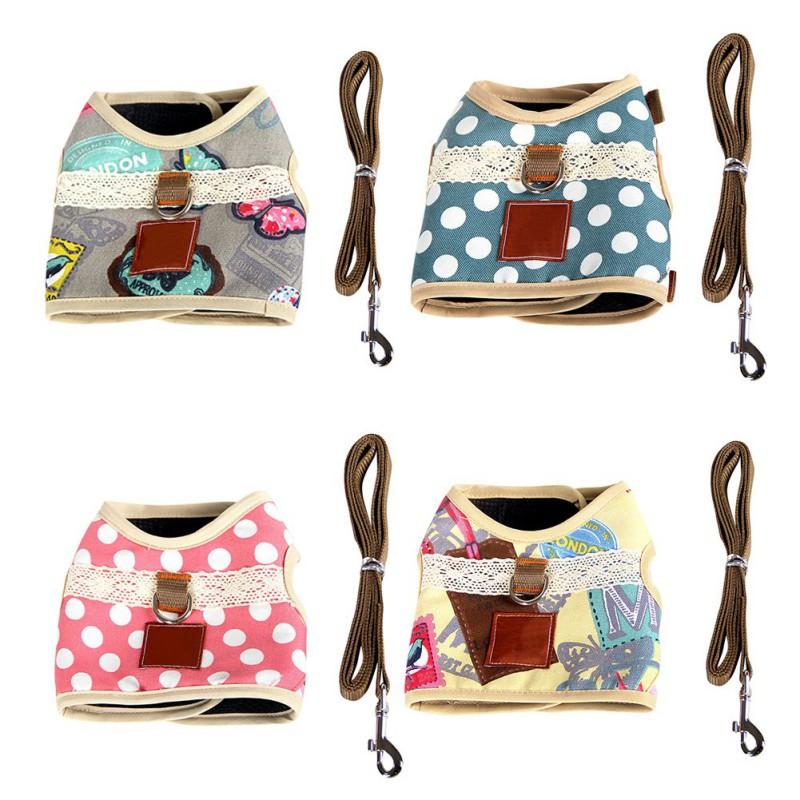 

Pet Dog Chest Strap Bohemian Style Tracking Rope Soft Breathable Durable Mesh Fabric Cute Pattern Outdoor Travel Accessories Collars & Leash