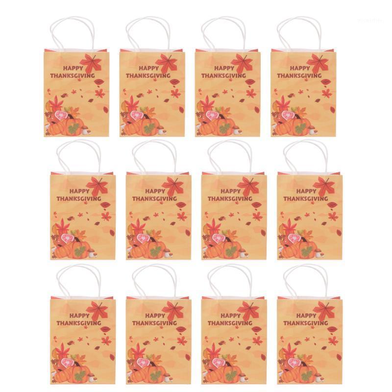 

Gift Wrap 12pcs Pumpkin Theme Package Bags Portable Paper For Thanksgiving Party