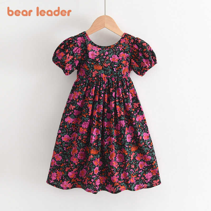 

Bear Leader Girls Princess Costumes Summer Kids Girl Flowers Dresses Children Party Prom Backless Clothing Cute Outfits 3-7Y 210708, Ah5293rose red