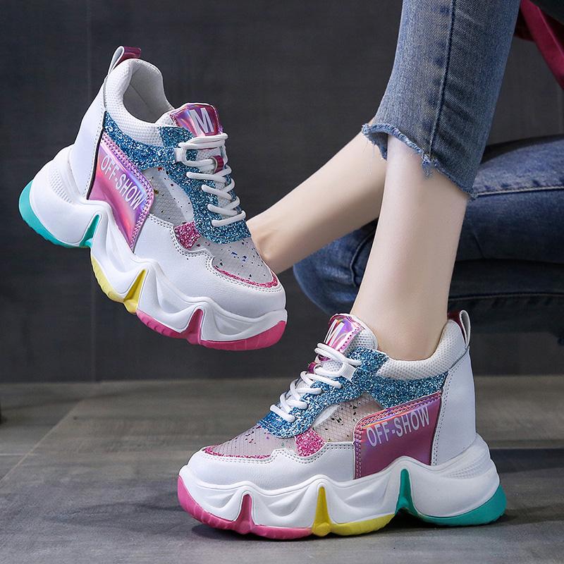 

Dress Shoes Spring And Summer Thick-Soled Mesh Breathable Sports Casual With Increased Inner Women's, Pink