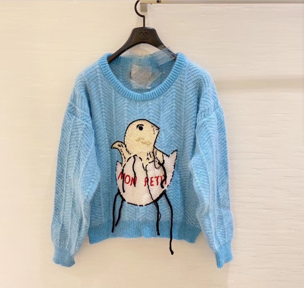 

Autumn and winter new temperament slim women's sweater, Blue
