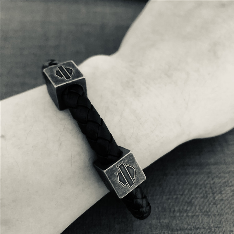 

Support Dropship Motorcycles Genuine Leather Bracelet 316L Stainless Steel Biker Fashion Jewelry Men Boys Leather Bracelet, Golden;silver
