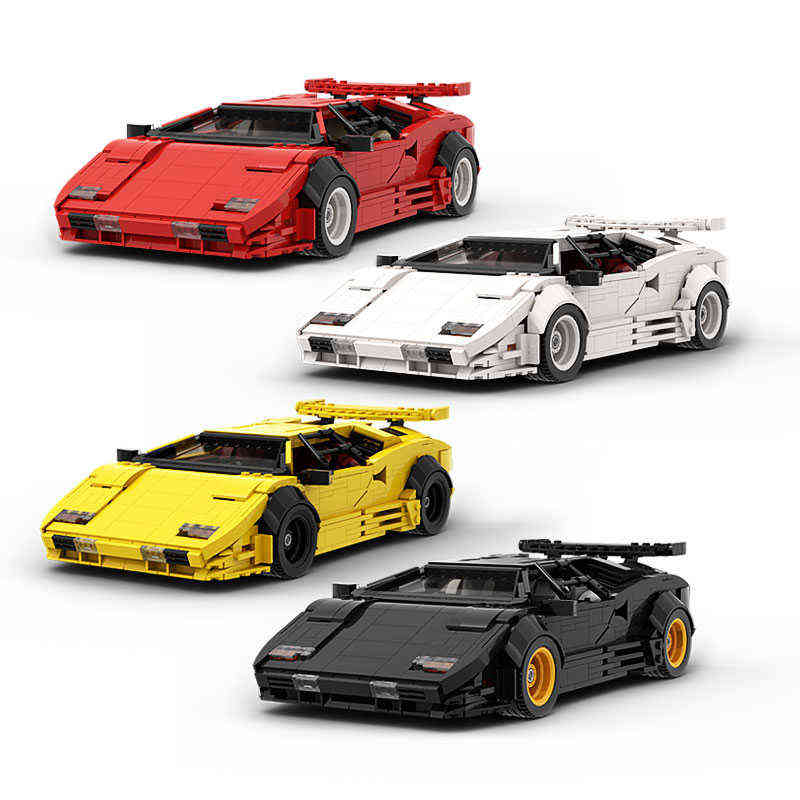 

MOC High-Tech Bricks Speed Cars Series Countach LP5000 QV-Red Racing Car Building Blocks Kit Hypercar Super Vehicle DIY Toys Set G1204