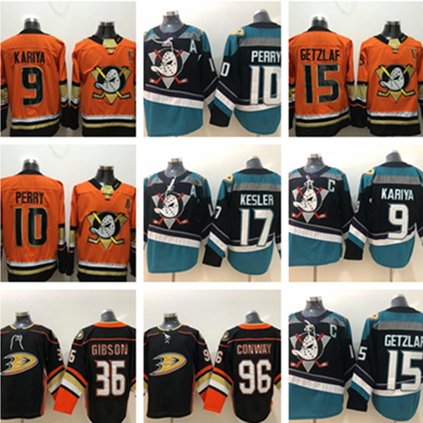 

Mighty Anaheim Ducks Hockey Jersey Ryan Getzlaf Corey Perry Kesler Teemu Selanne Paul Kariya Charlie Conway Gordon Bombay black teal orange, Black;red