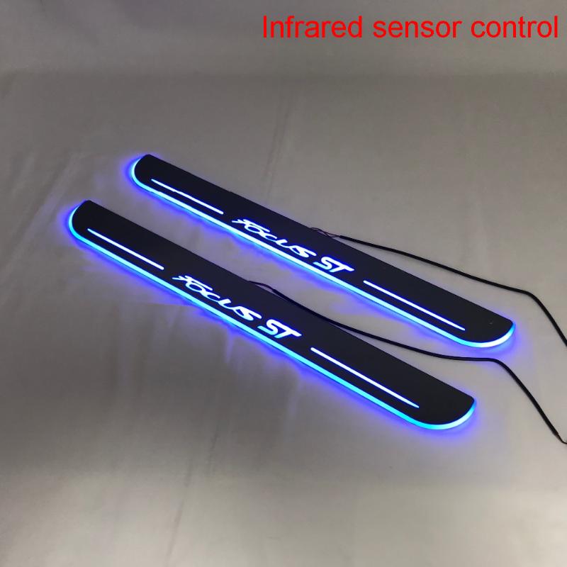 

Infrared Sensor Control Led Door Sill Plate Strip Welcome Light Threshold Guard Protectors For Focus St Interior&External Lights