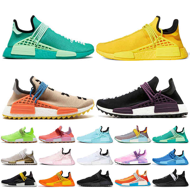 

Big Size 47 Pharrell Williams NMD Human Race Shoe Mens Running Shoes 2021 Green Yellow Equality Nerd Black Pale nude Women Trainers Sneakers, #6 blue