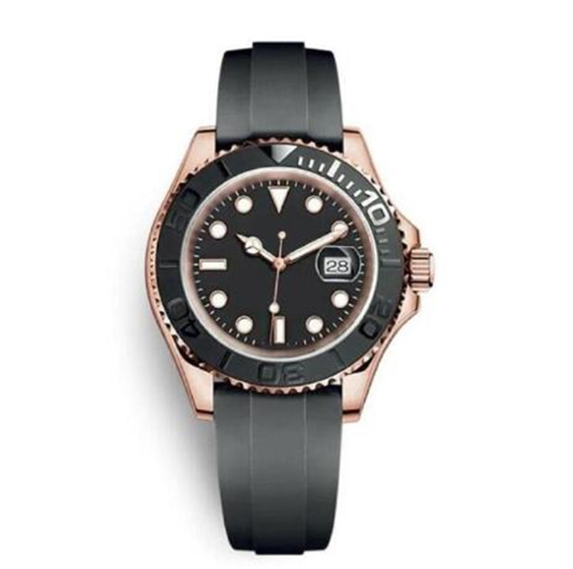 

favors Mens Watch Waterproof YACHT 40mm Rubber Rose Gold Automatic Movement Mechanical MASTER Mens Stainless Steel Watches