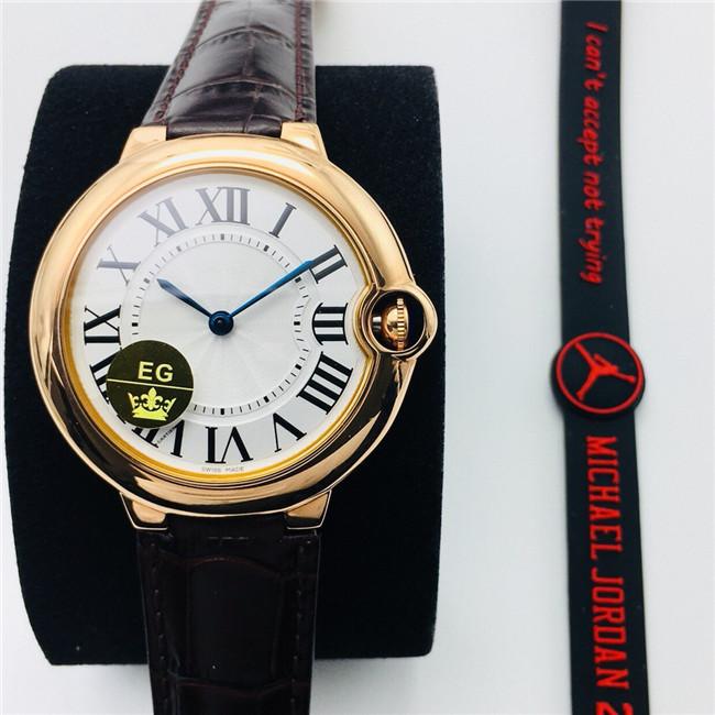 

EG Factory Series Men's Watch, 46mm in diameter, 9015 automatic movement and Italian calfskin strap with sapphire glass mirror, Slivery;brown