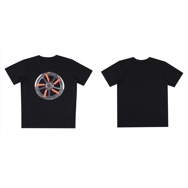 

mens t shirt hip-hop Orange purple Big printing short sleeve Stylist Friend Size S-XL A variety of styles and colors summer Breathable, Black+wheel